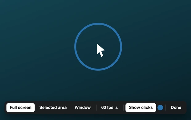 A mouse click drawn with a highlight ring